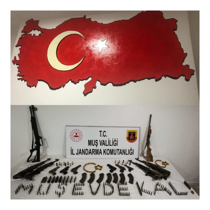 Çok sayıda silah ve mühimmat ele geçirildi