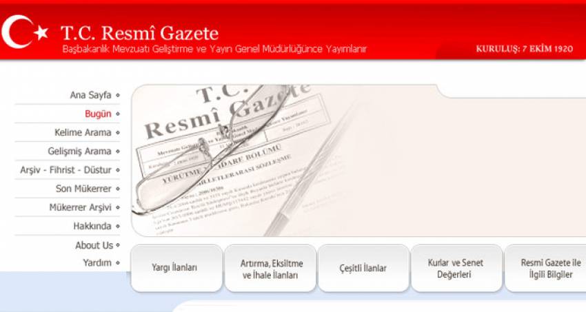 O karar Resmi Gazete’de yayımlandı