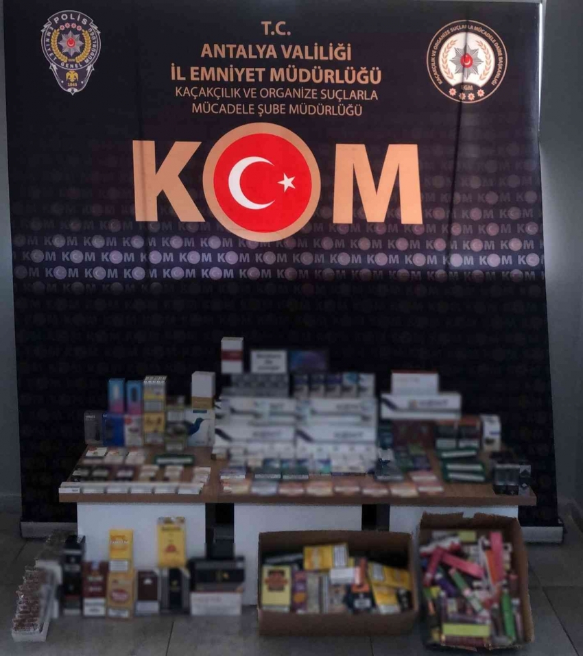 Antalya’da gümrük kaçağı sigara ve tütün ürünleri ele geçirildi