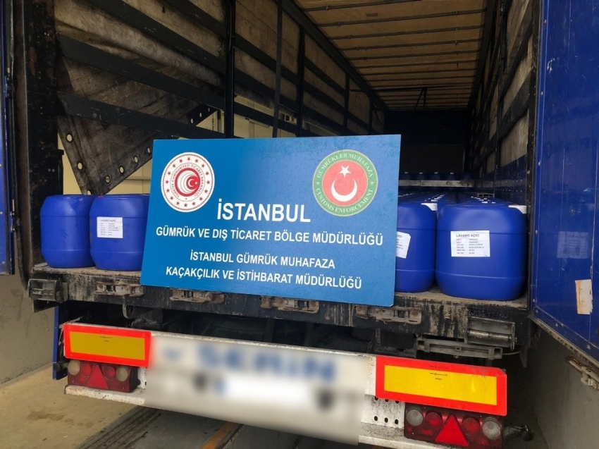 85 ton sülfürik asit ele geçirildi