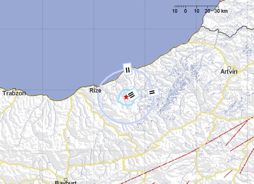 Rize’de deprem