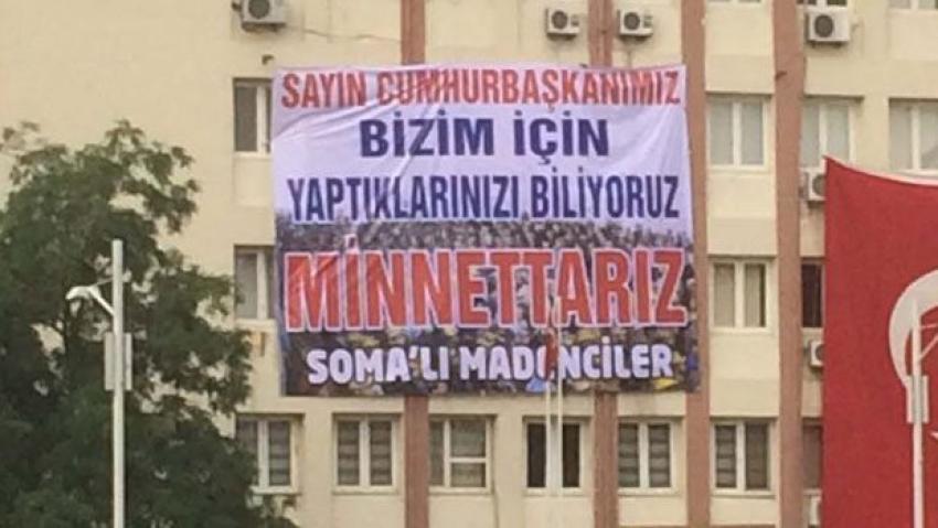 'Somalı madenciler’ imzalı pankarta tepki