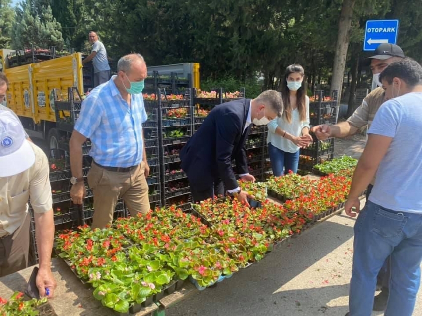 Bursa'da mezarlık ziyaretçilerine ücretsiz çiçek