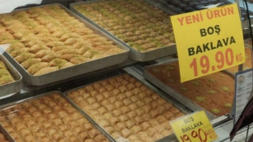 Zamlardan sonra içi boş baklava satışa sunuldu