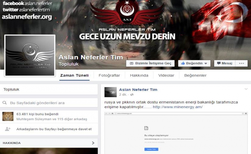 “Aslan Neferler” den Ermenistan’a darbe