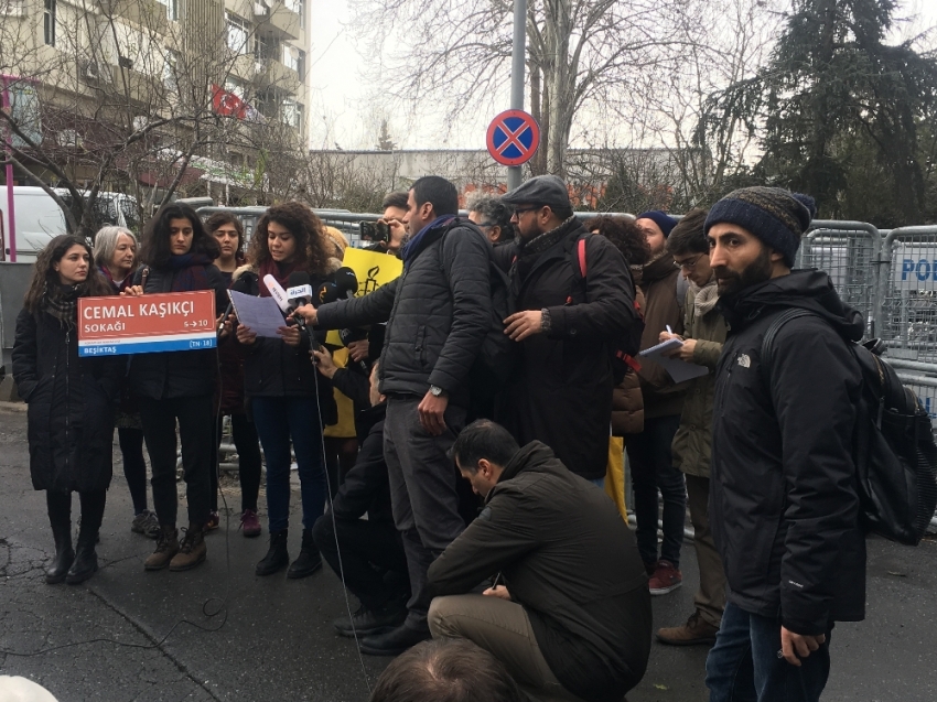 Suudi Başkonsolosluğu önünde Cemal Kaşıkçı eylemi