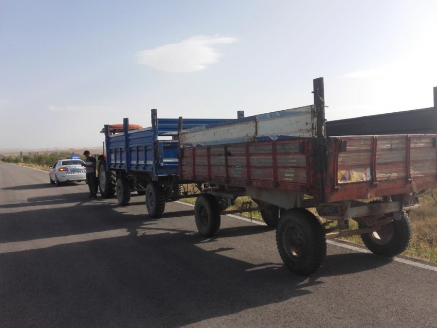 Karantinadan kaçan şahıs traktörle seyahat ederken yakalandı