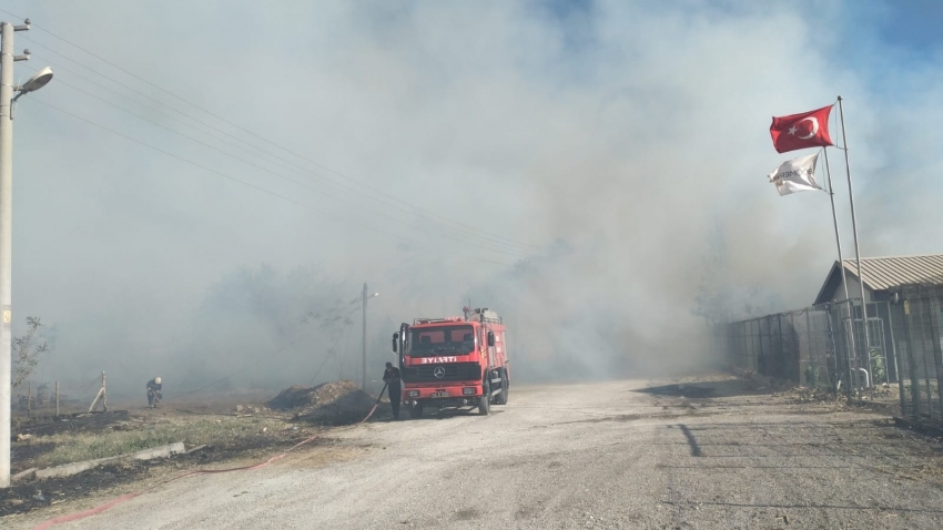 Kalorifer yakıtı üretilen tesiste yangın çıktı