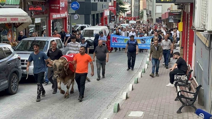 43. Kafkasör Festivali boğalı kortej yürüyüşüyle başladı
