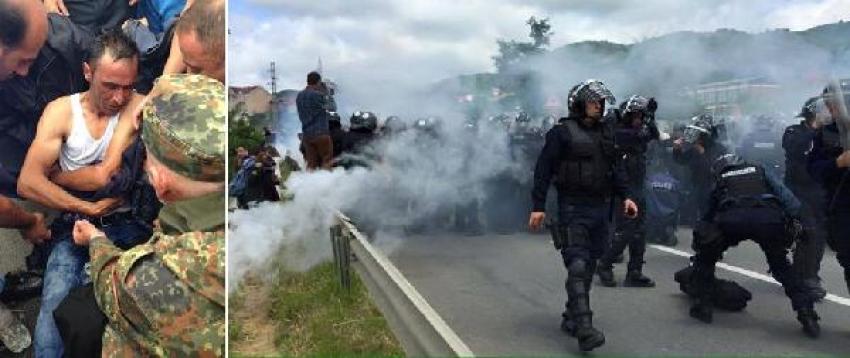 UÇK gazileri ve polis arasında arbede: 20 yaralı