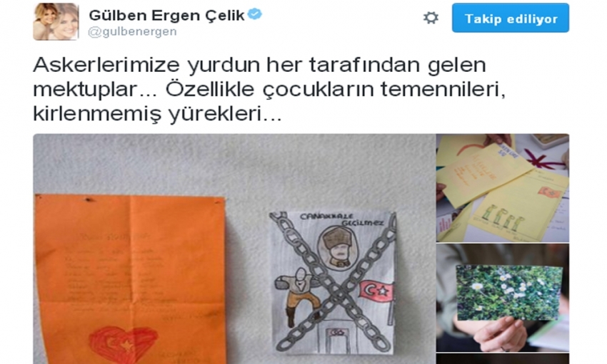 Gülben Ergen’den duygulandıran mektuplar