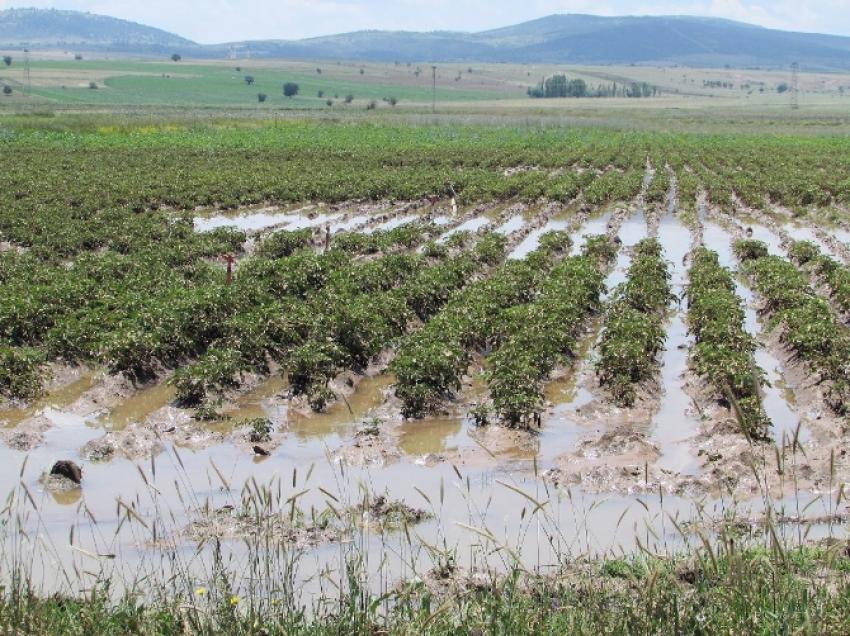 Baraj kapağı patladı araziler su altında kaldı