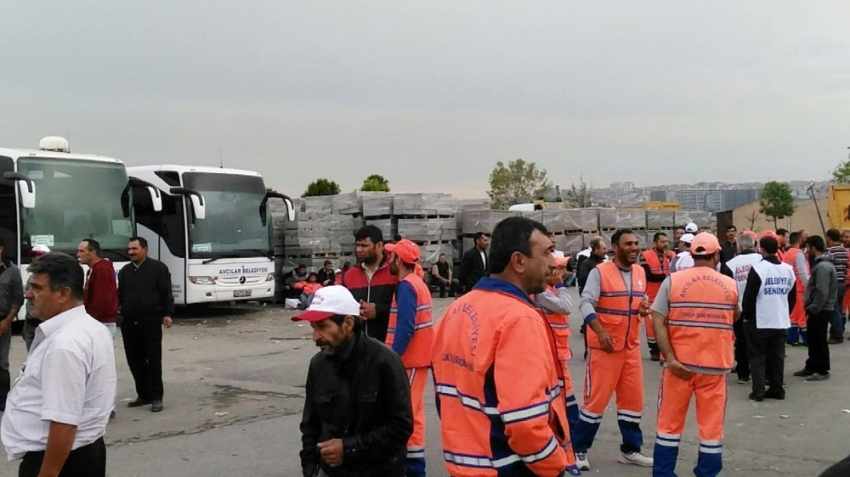 Temizlik işçilerinden belediye yönetimine protesto