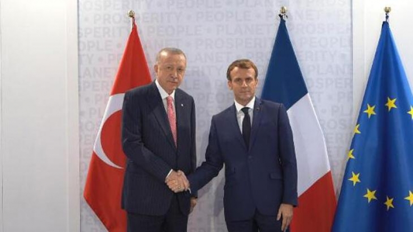 Cumhurbaşkanı Erdoğan, Macron ile bir araya geldi