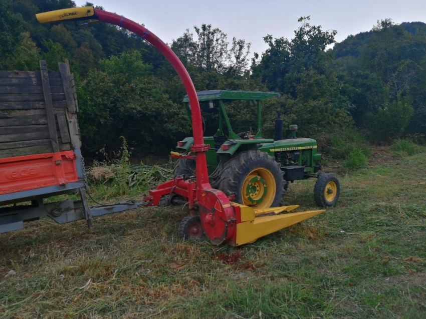 Silaj makinesi kolunu kopardı