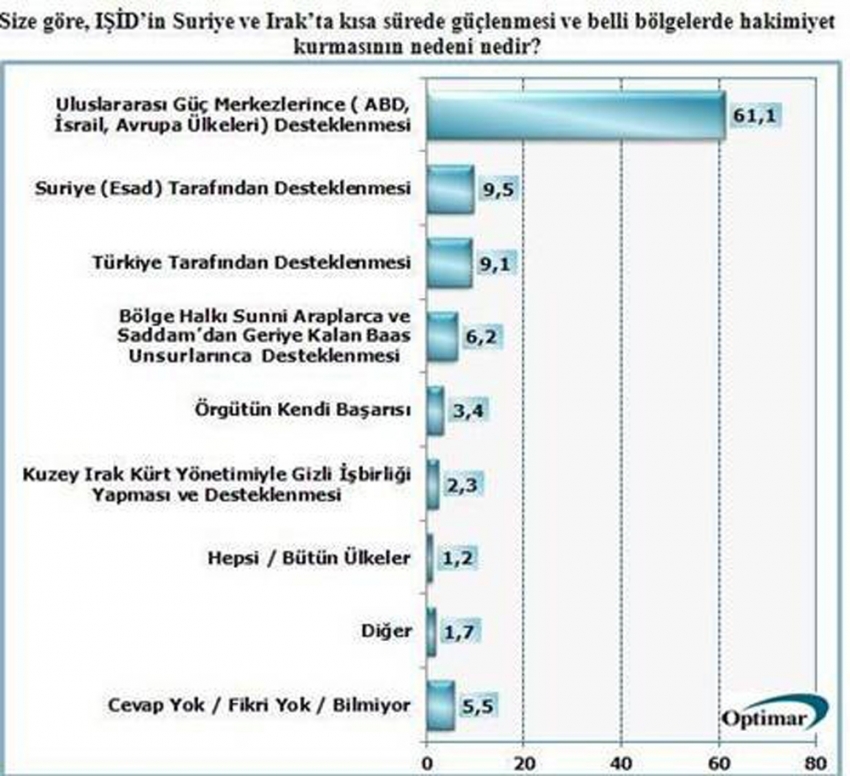 Türk halkına göre DEAŞ’i destekleyen ülkeler