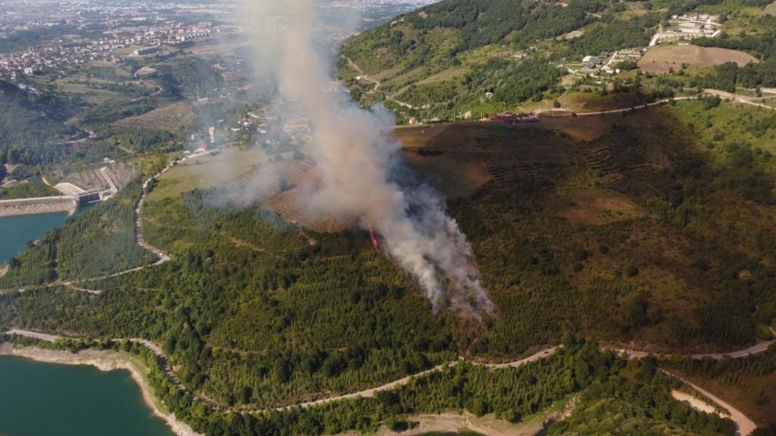 Ormanlık alanda yangın çıktı, söndürme çalışmaları devam ediyor