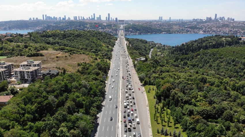 FSM Köprüsü’nde bakım ve onarım çalışmaları havadan görüntülendi