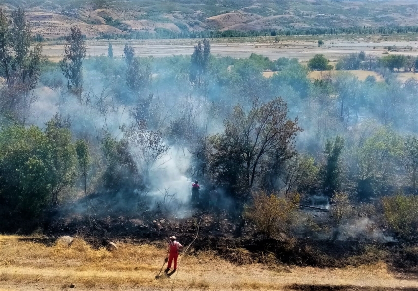 Örtü yangını büyümeden söndürüldü