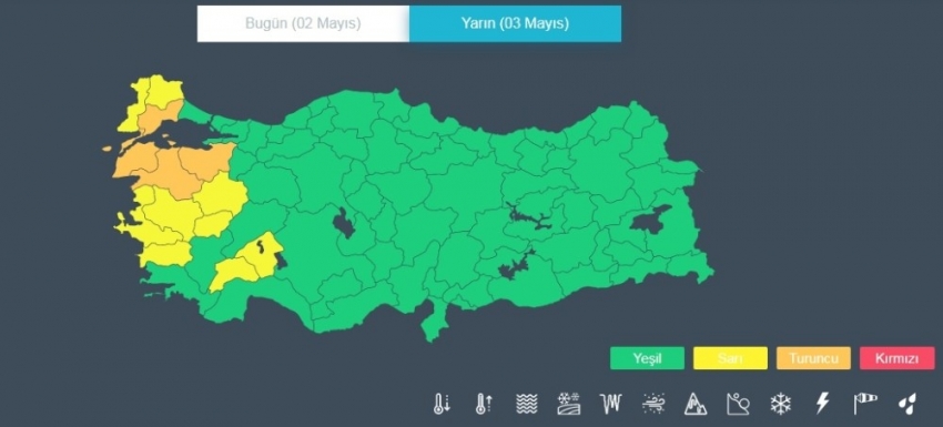 Meteoroloji, Bursa ve çevre illerde kuvvetli yağış 