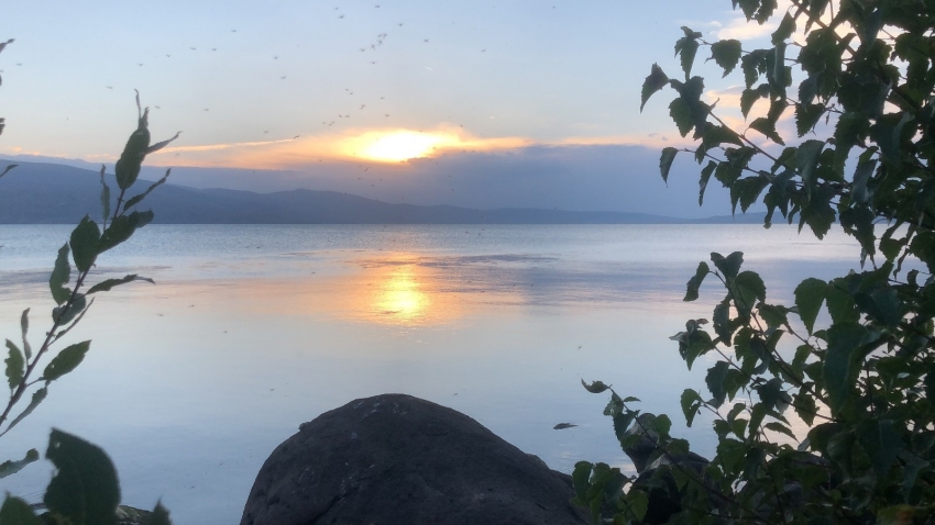 Çıldır Gölü’nde gün batımı bir başka güzel