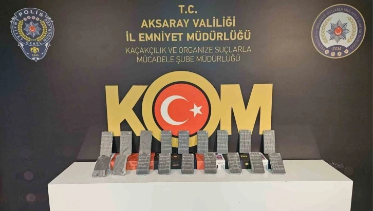 Aksaray’da 18 adet kayıt dışı akıllı telefon ele geçirildi
