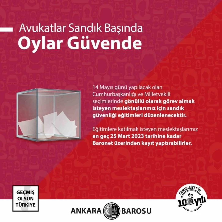 Ankara Barosu’ndan avukatlara &quot;sandık güvenliği eğitimi&quot;