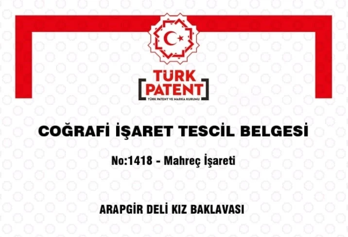 Arapgir Deli Kız Baklavası’na coğrafi tescil
