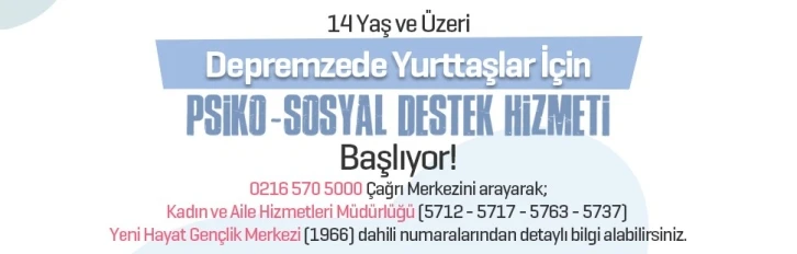 Ataşehir Belediyesi’nden depremzedelere psiko-sosyal destek