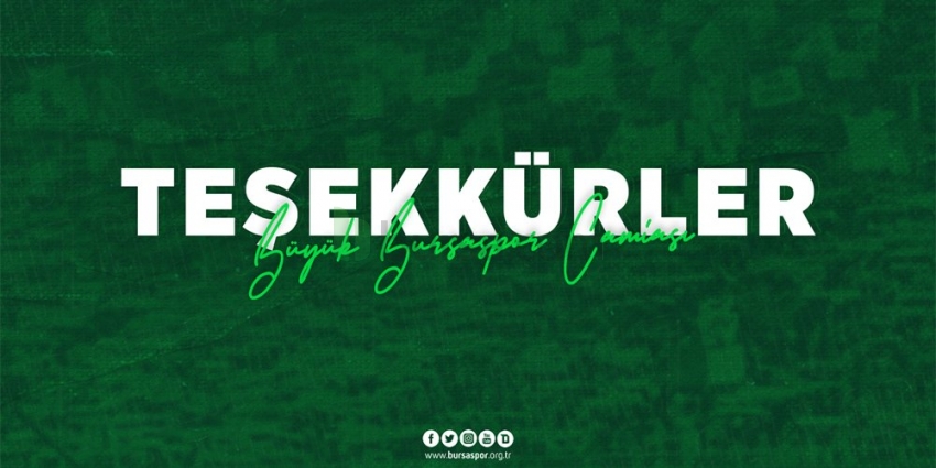 Bursaspor'dan teşekkür 