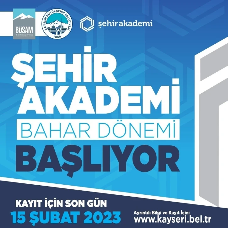 Başkan Büyükkılıç: "BÜSAM Şehir Akademi 2023 bahar dönemi kayıtları başladı"
