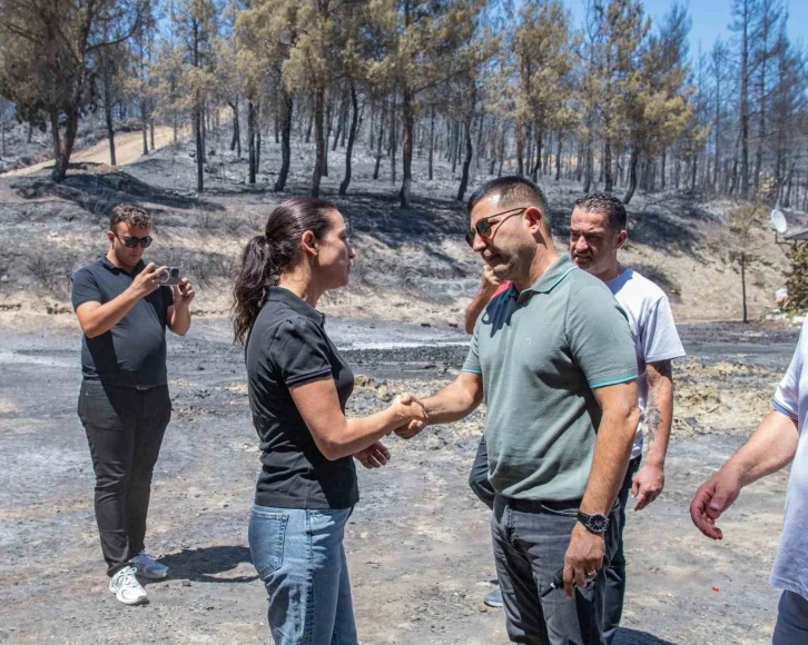 Başkan Günel yangın alanında incelemede bulundu
