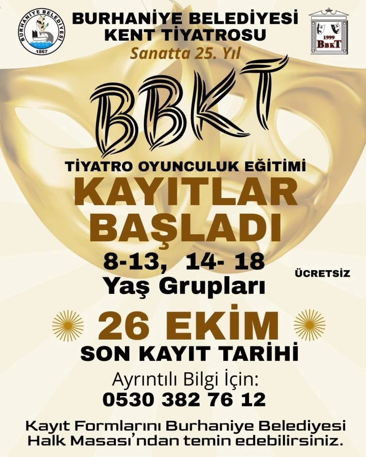 BBKT’nin tiyatro oyunculuk eğitimi kayıtları başladı
