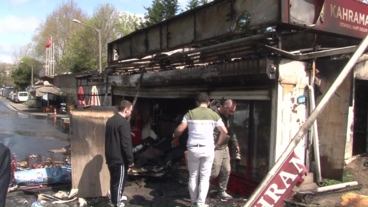 Beykoz’da büfe alev alev yandı
