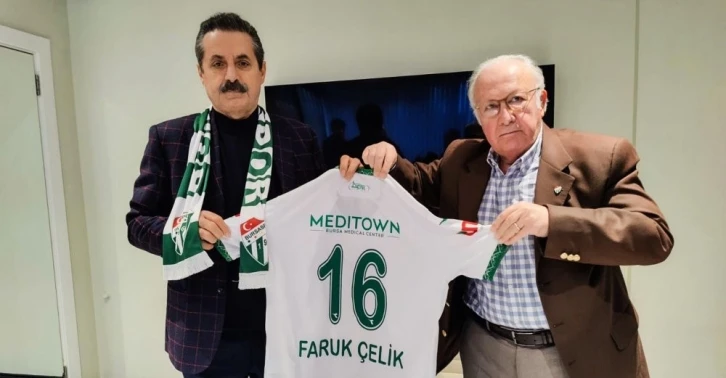 Bursaspor Başkanı Sinan Bür, Faruk Çelik’i ziyaret etti
