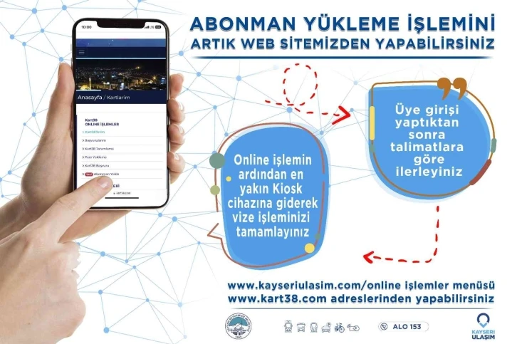 Büyükşehir’den online "abonman kart" yükleme hizmeti
