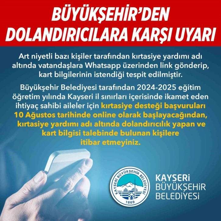 Büyükşehir’den "dolandırıcılık" uyarısı
