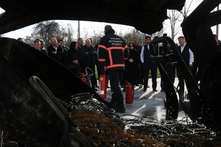 Büyükşehir’in şoförlerine yangın söndürme eğitimi
