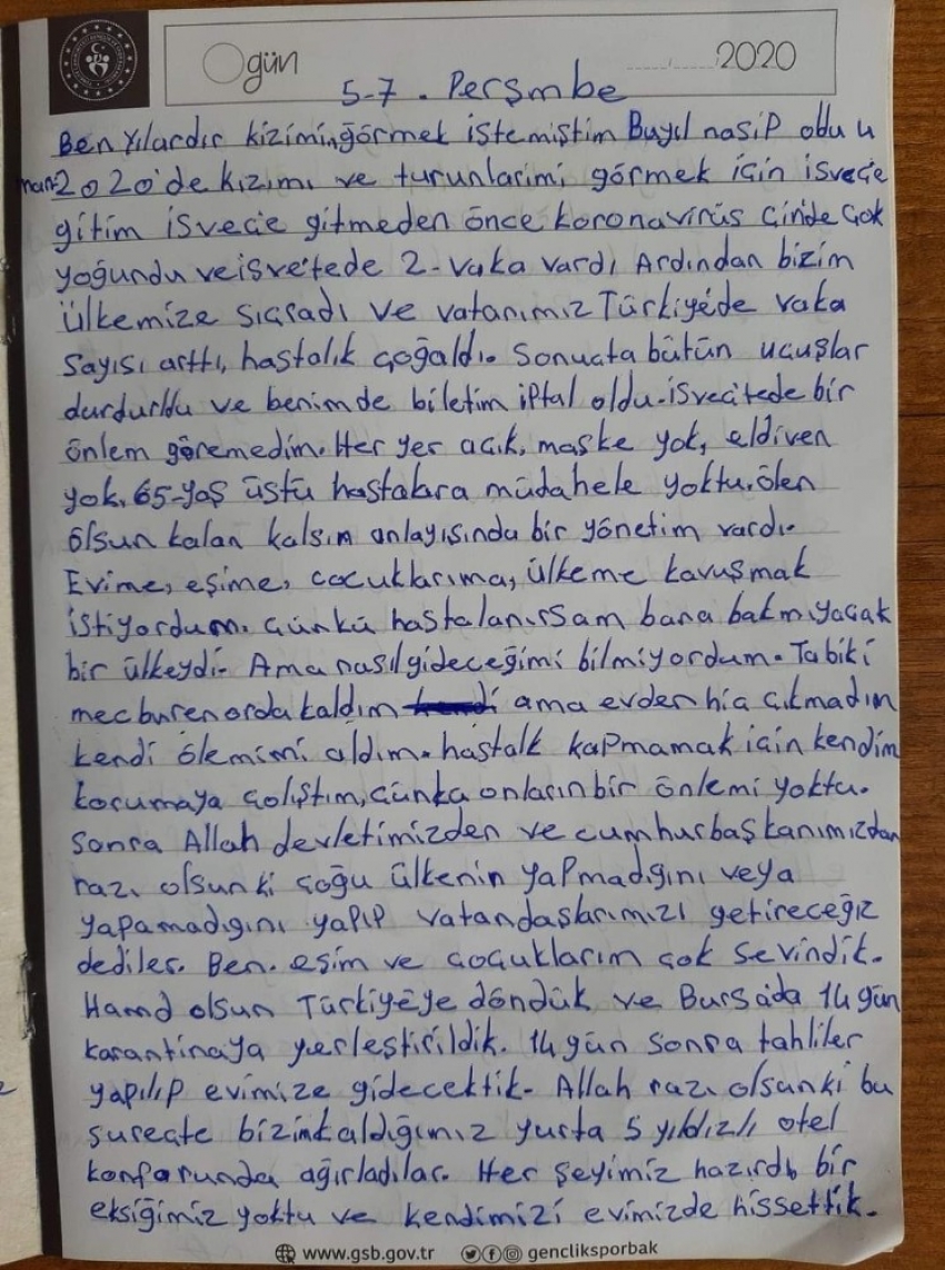  Bursa’da karantinanın ardından duygulandıran mektuplar kaldı