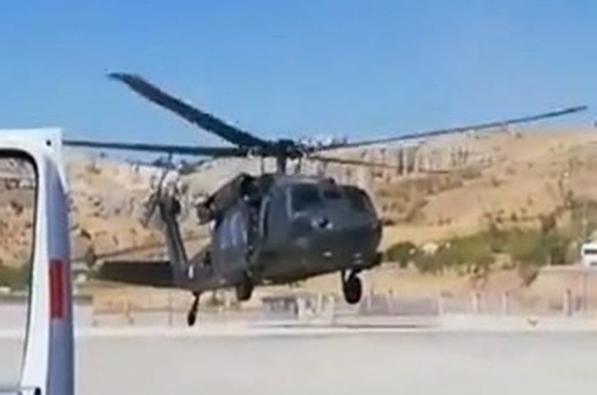 Yaralı, askeri helikopter ile hastaneye yetiştirildi