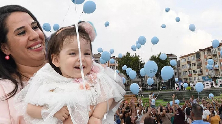 SMA'lı İdil Ayşe, ABD'ye balonlarla uğurlandı