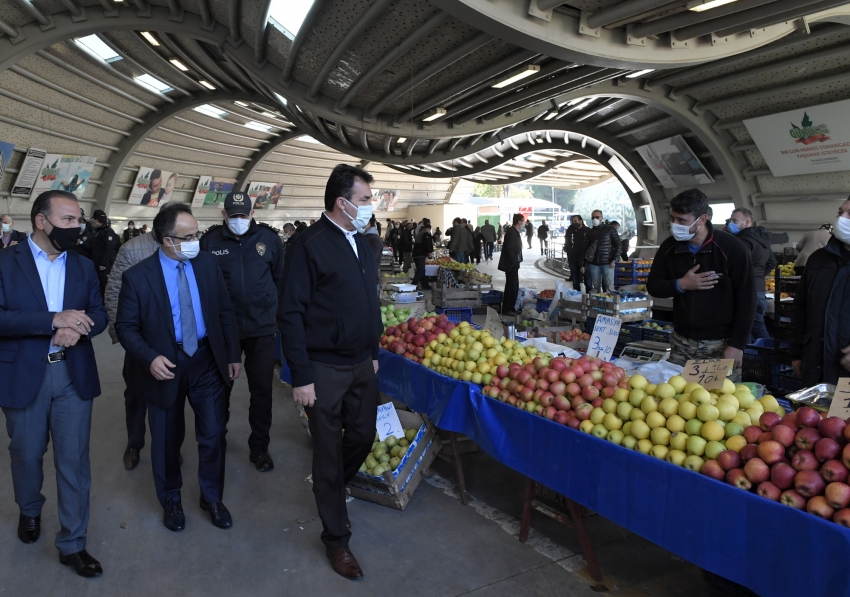 Osmangazi Çiftçi Pazarı'nda virüs denetimi