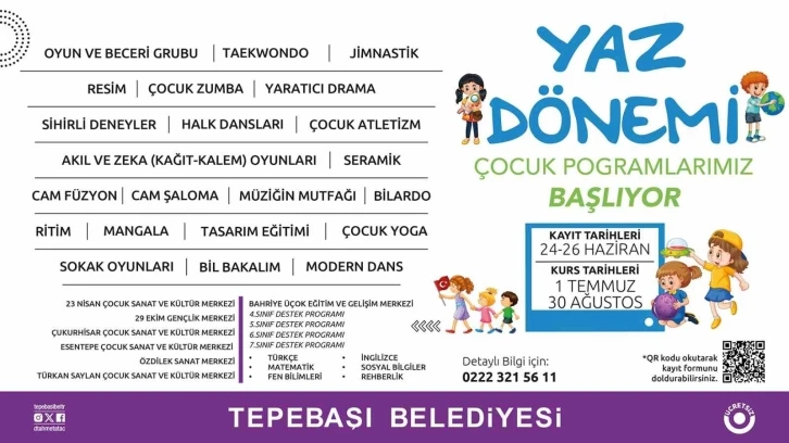 Çocuk programları, destek programları ve oyun grupları için kayıtlar başlıyor
