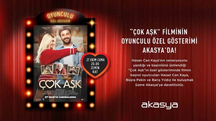 ‘Çok Aşk’ filminin başrol oyucuları özel gösterim için seyircilerle buluşacak
