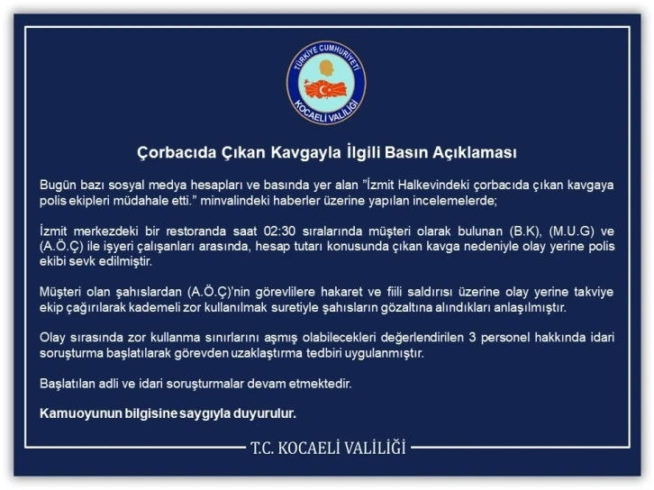 Çorbacıda hesap kavgası: Bir müşteri polise saldırdı, 3 kişi gözaltına alındı
