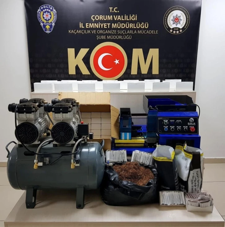 Çorum polisinden kaçak sigara operasyonu
