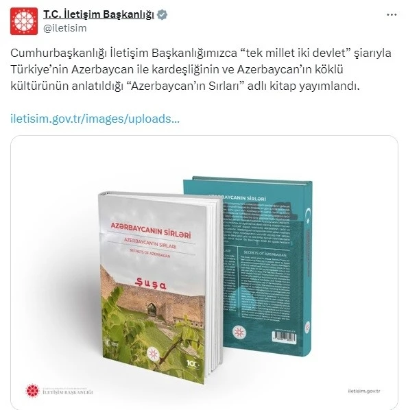 Cumhurbaşkanlığı İletişim Başkanlığı tarafından "Azerbaycan’ın Sırları" kitabı yayımlandı
