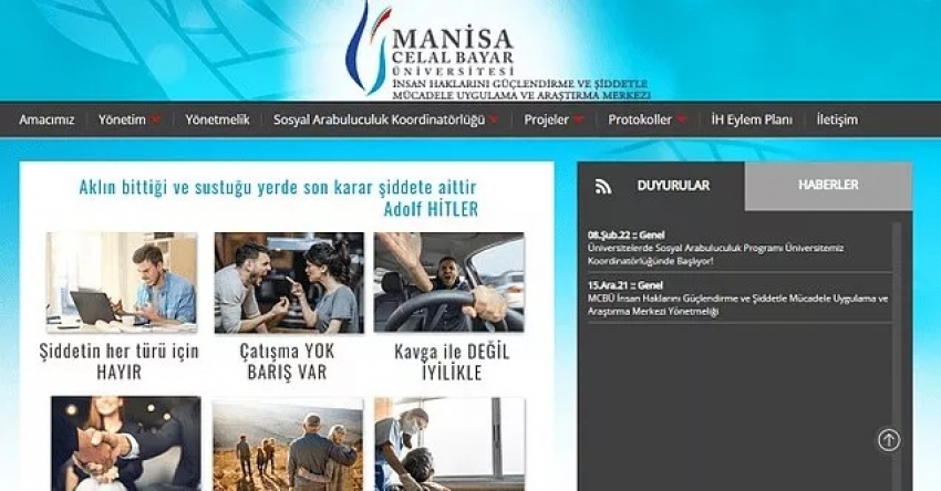 Celal Bayar Üniversitesi'nde Hitler'in sözü 