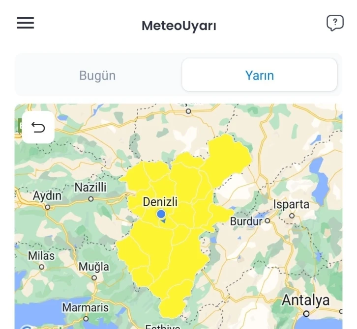 Denizli için kuvvetli lodos uyarısı
