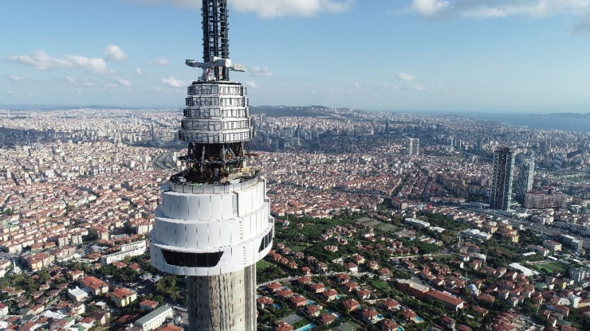 Çamlıca Kulesi’nin son hali havadan görüntülendi